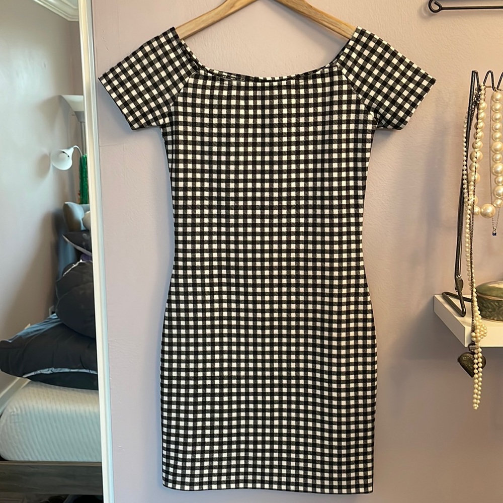 Lord & Taylor Design Lab Checkered Body Con Dress